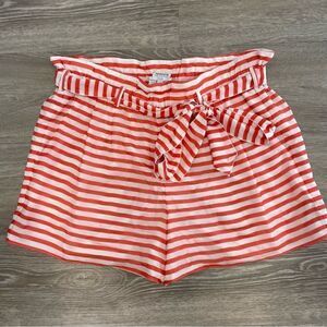 Armani Collezioni Silk Red Striped Mini shirts sz 10 or L Cruise Collection